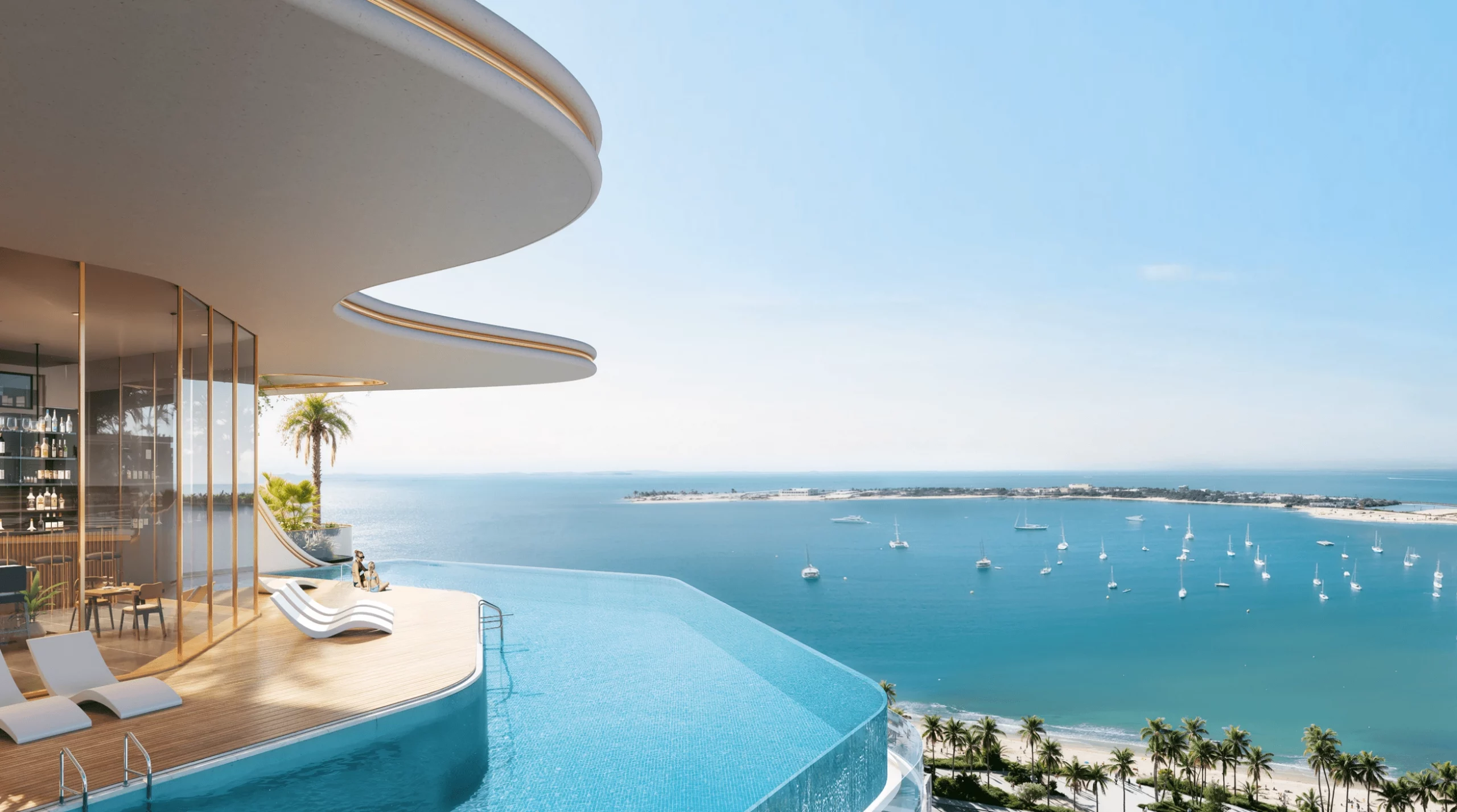 Terrasse vue sur océan dubai